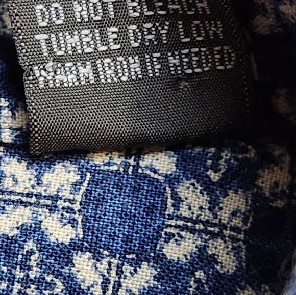 Men's Casual button-down shirt Collared Long sleeves Blue Tan Size L - Picture 7 of 11